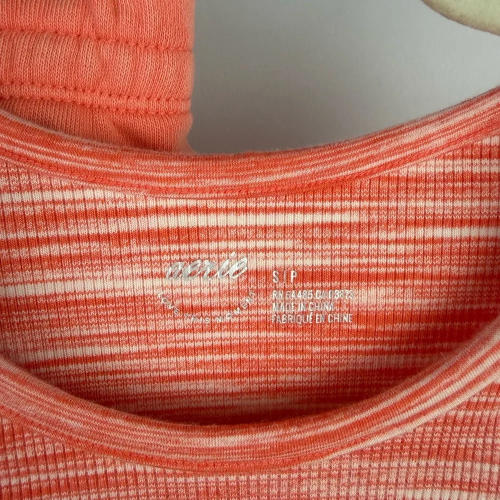 Aerie Coral Lounge Set Tank Top‎ & Shorts NWT Size Small Cozy Summer Set - Picture 4 of 16